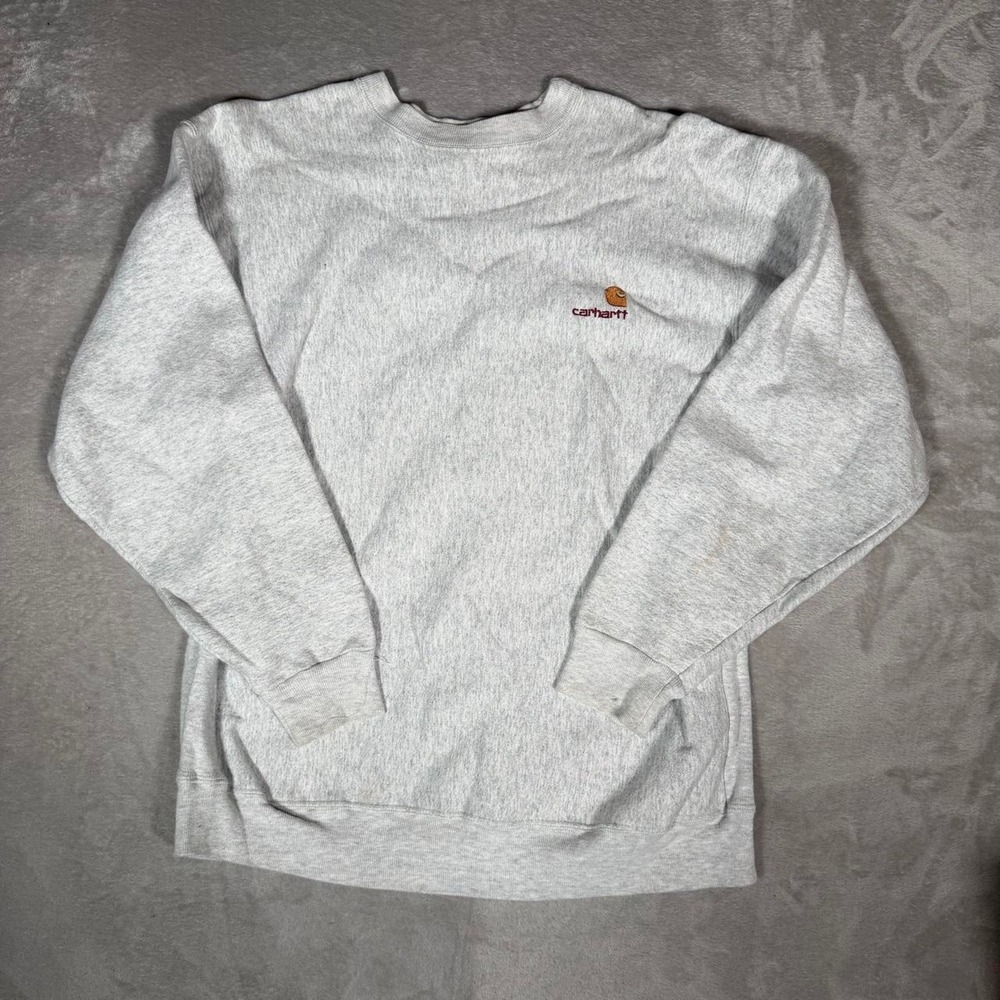 Vintage 90s Carhartt Heavyweight Crewneck Sweatshirt Heather Gray Mens Large